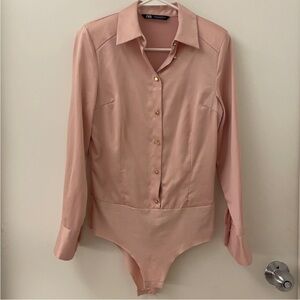 Zara Pink Bodysuit Top